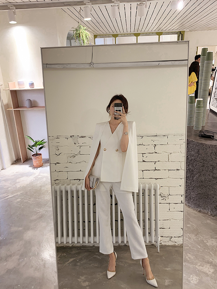 2019春秋新款时尚气质休闲职业简约收腰显瘦显腿长直筒长裤女5865|ms