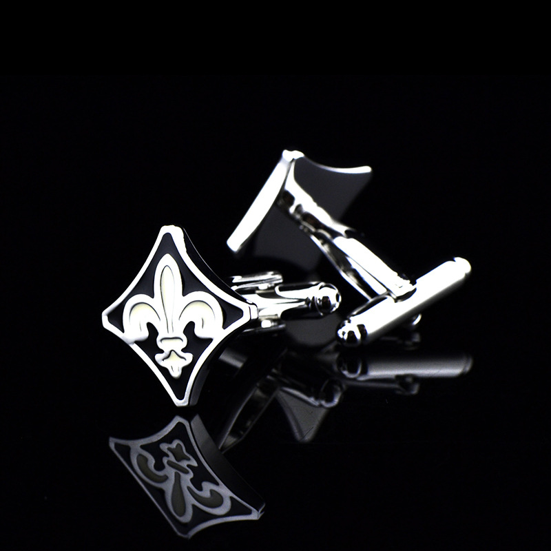 英博 罗马复古艺术珐琅袖扣袖钉三叶草法式扣365cufflinks/170169