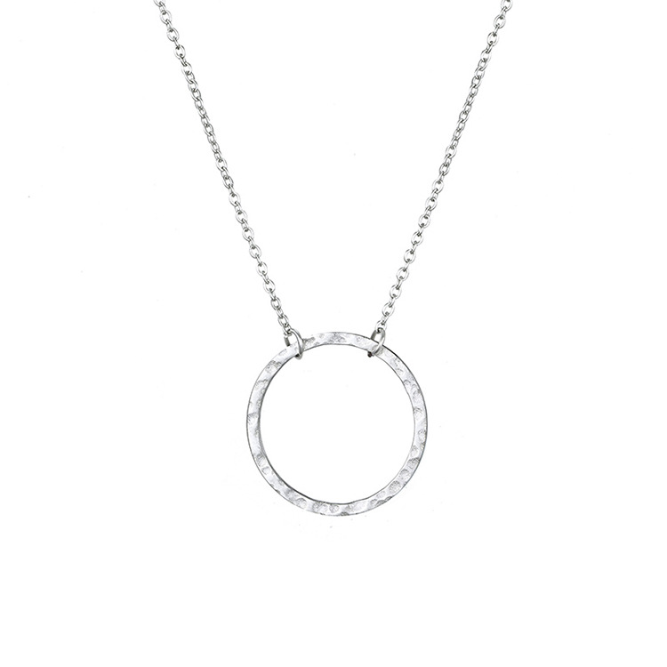 Fashion Simple Stainless Steel Round Ladies 316l Clavicle Chain Pendant display picture 3