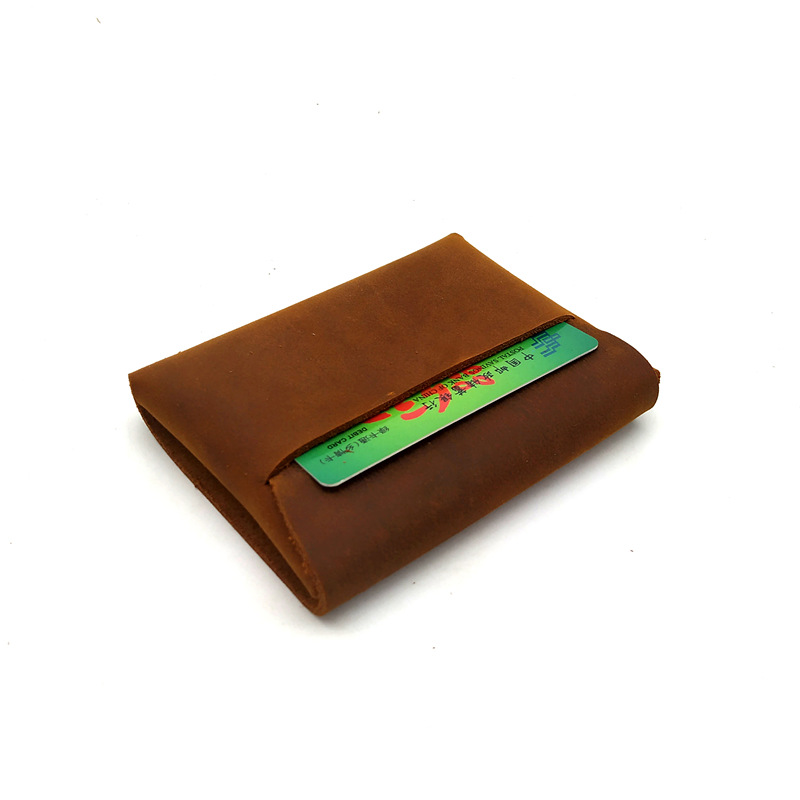 A Pickup Pack Pure handwork genuine leather wallet man Vertical section Card package business affairs leisure time Card position Wallet
