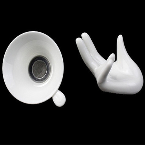 Kung Fu tea set ceramic tea leakage tea filter white porcelain Buddha hand holder tea filter complete set of ceramic filter tea leakage tea ceremony accessories