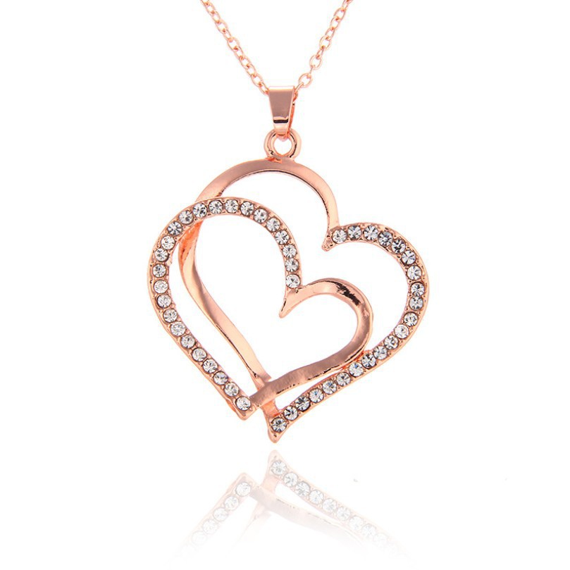 SuiBian Cross-Border Hot-Selling Jewelry Wholesale Fashion Full-Diamond Alloy Gold/Silver Plated Double-Layer_voghion.com