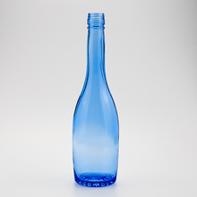 厂家供应500ml洋河蓝色丝口透明饮料玻璃瓶 高档制作一斤装白酒瓶