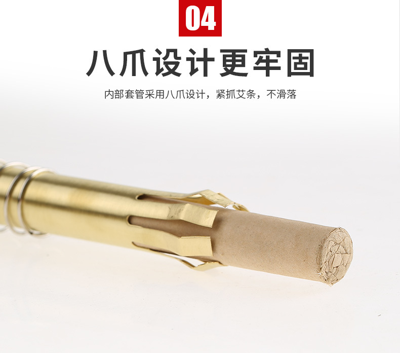 Copper Moxa Roller Stick with 12mm Smokeless Moxa Bars 10 Pack for Face Body Warm Massage key features