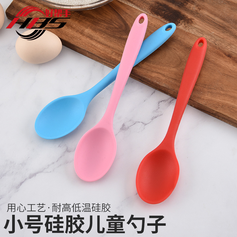 Cuchara de silicona para niños de venta caliente de fábrica sartén antiadherente de cerámica resistente a altas temperaturas cuchara de sopa densa especial cuchara de mezcla cuchara de ensalada