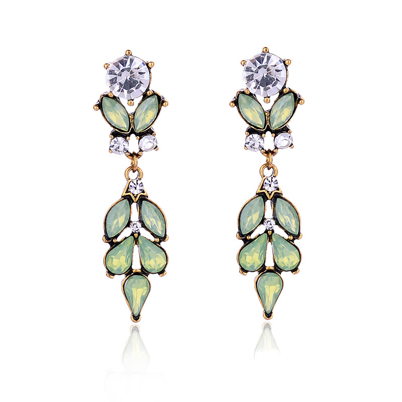 1 Pair Quantity Daily Occasion Alloy Material Retro Flower Alloy Inlay Crystal Women's Drop Earrings