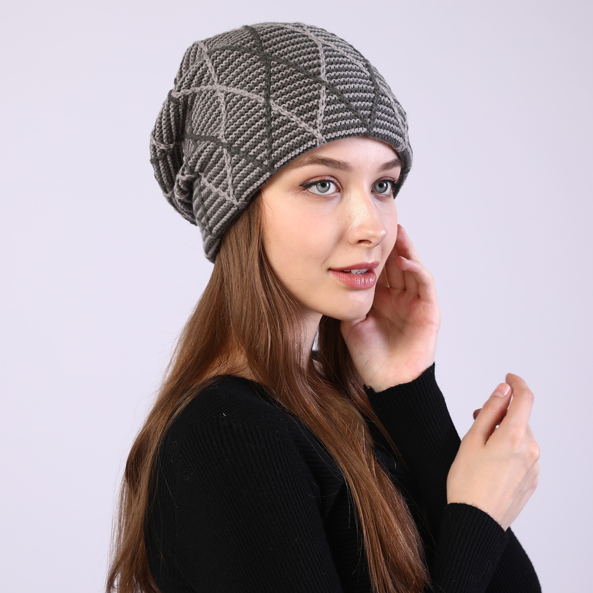 Knitted Beanie Hat For Autumn And Winter Warm Ear Protection_voghion.com