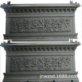 单位迎门石雕制造厂 公司石制文化墙图片 别墅景观浮雕影壁价格