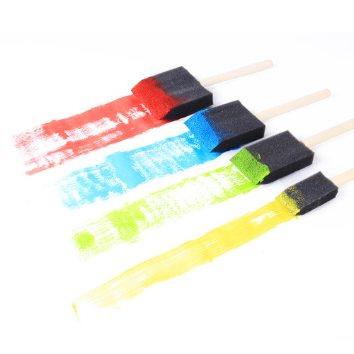 Children's early education graffiti painting sponge brush EVA long-handled wooden pole painting brush DIY painting graffiti art sponge painting brush