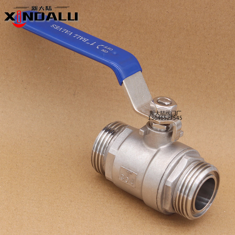 新大陆不锈钢304双外丝T螺纹球阀 手动T螺纹球阀 外螺纹丝球球阀