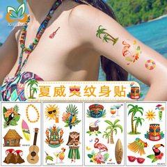 Hawaiian tattoo sticker new waterproof sweat summer beach party temporary disposable sticker Tattoo
