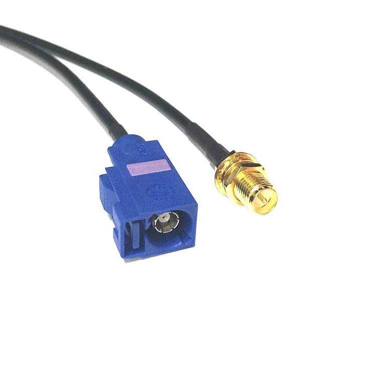 FAKRA Z型 SMB母转SMA-J延长线 转接线 15cm 可定制
