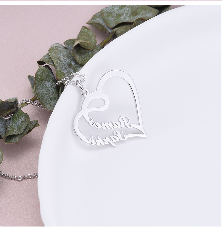 Custom Heart Letter Necklace