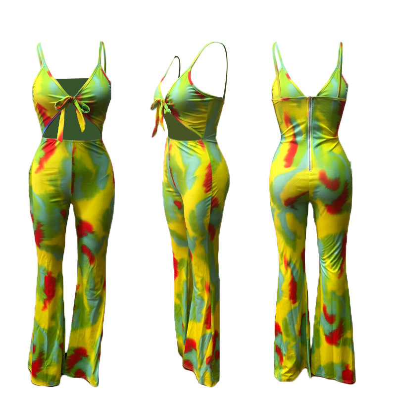 summer sexy stretch tie-dye jumpsuit nihaostyle clothing wholesale NSMYF68699