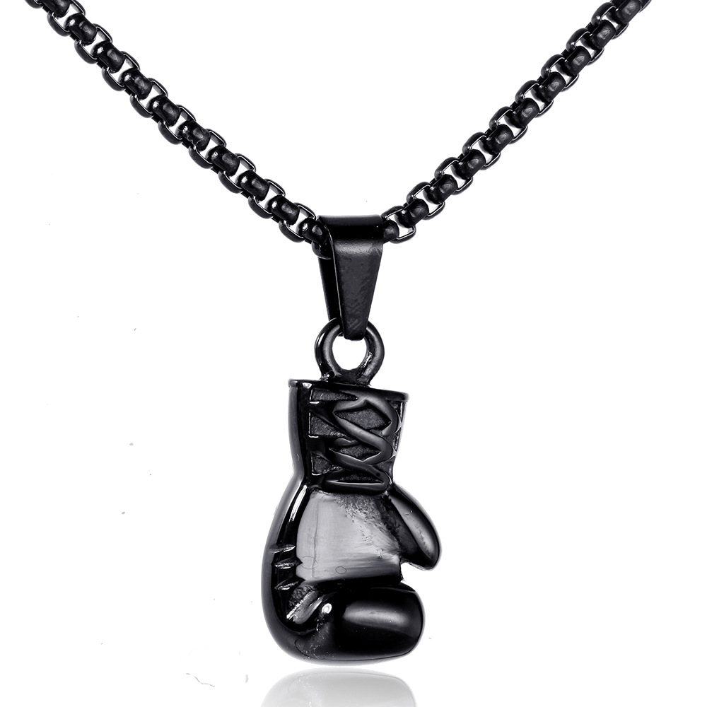 Boxing Gloves Pattern Men'S Gender 1 Piece Titanium Steel 18K Gold Plated Rhodium Plated Boxing Gloves Pendant