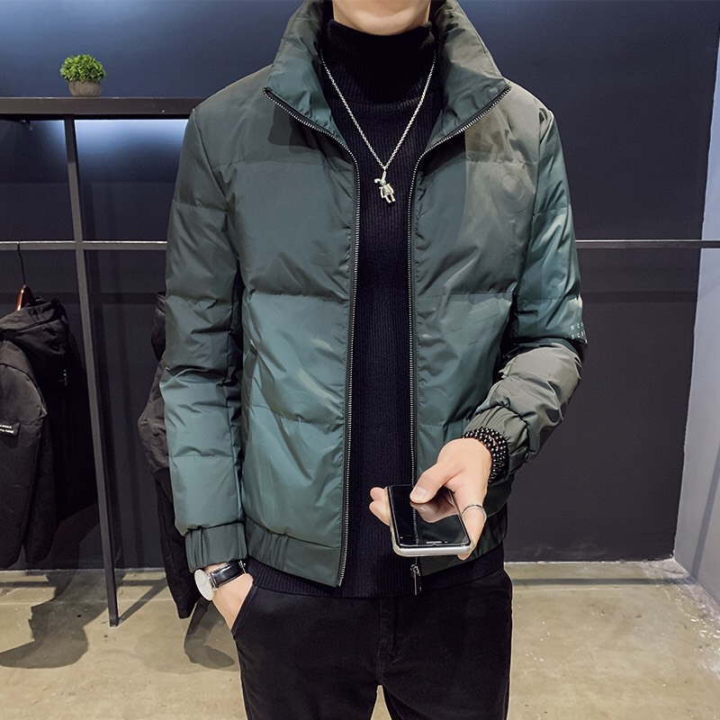 冬季棉袄男2019新款帅气潮牌渐变棉服立领加厚青年休闲短款棉衣男|ms