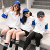 ins fashion With children A Three Four Mother and daughter Mother and son Mosaic school uniform motion Hats Sweater