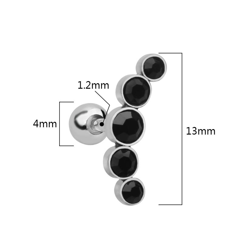 Fashion Geometric Stainless Steel Inlay Artificial Diamond Ear Studs 1 Piece display picture 1