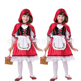 万圣节服装儿童女演出服亲子装小红帽女童舞会公主裙表演幼儿