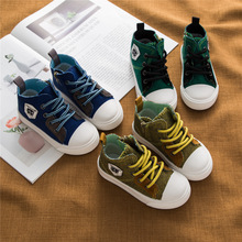 现货外贸速卖通亚马逊热卖童鞋帆布鞋儿童绿色一件代发 G642