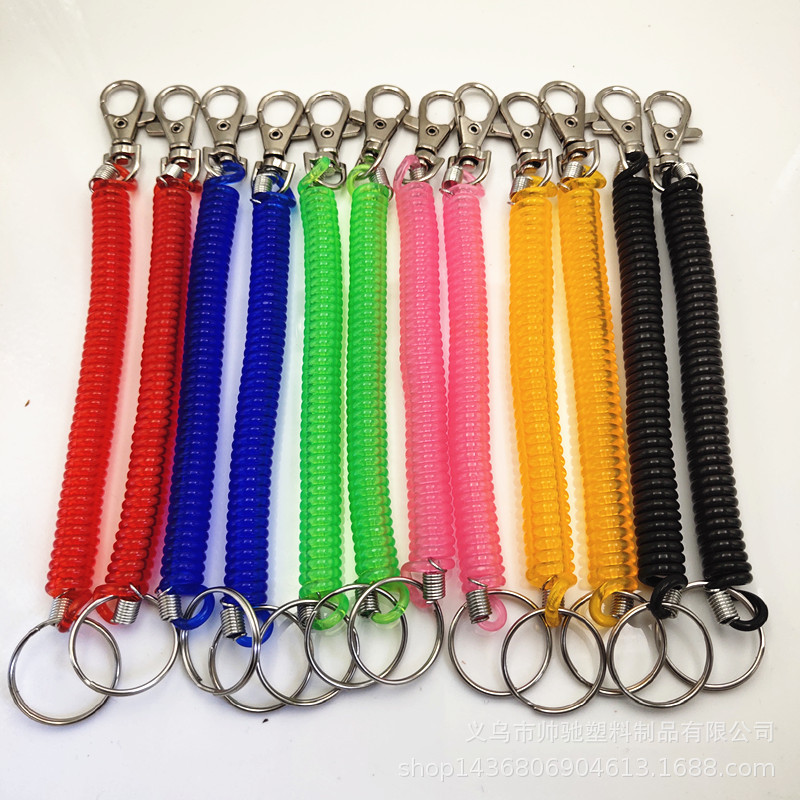 厂家现货供应金属钥匙扣塑料弹簧绳 EVA塑胶弹簧绳老人防丢弹簧链|ms