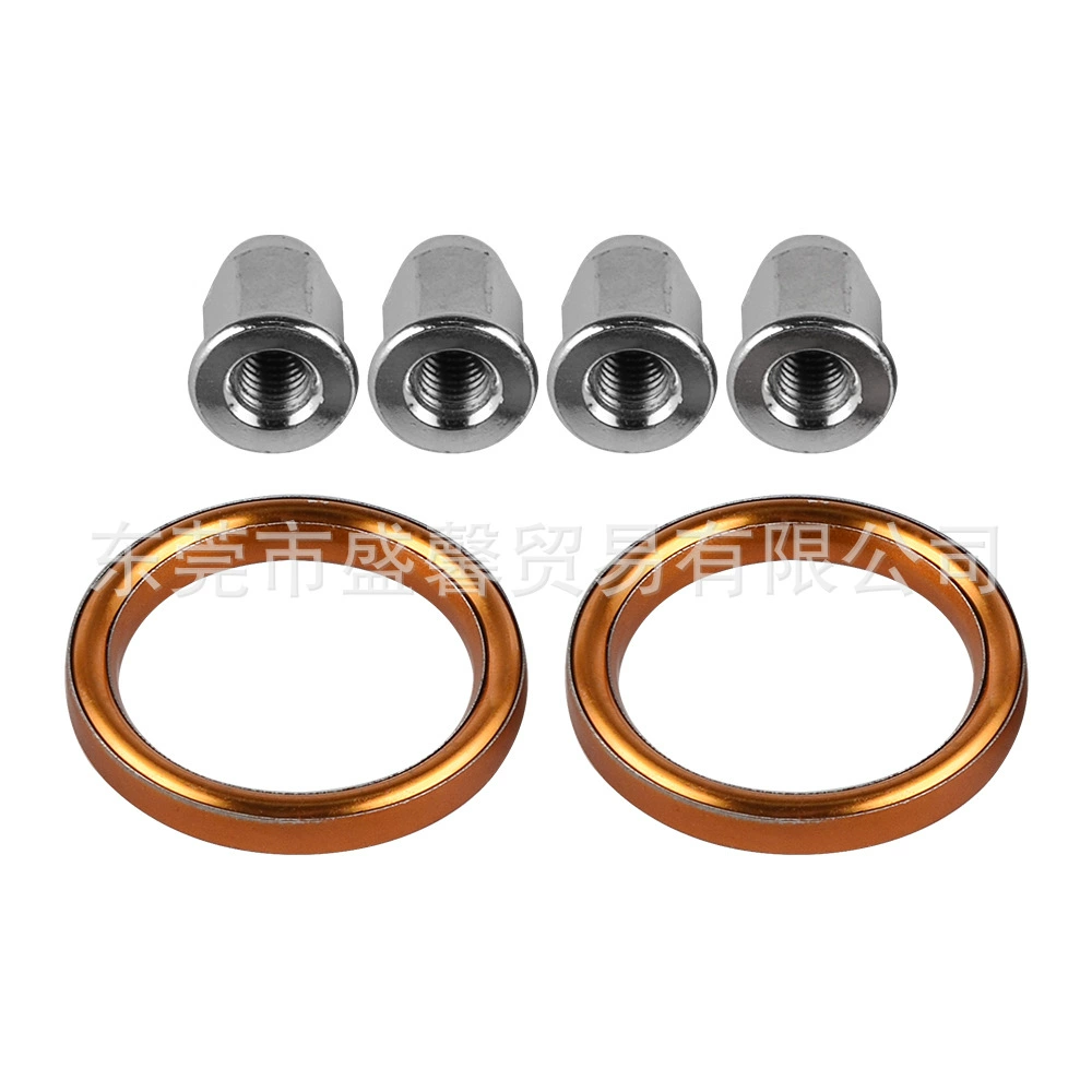 Аксессуары для мотоциклов, шайба выхлопной системы, хромированная накидная гайка M6, комплект шайб выхлопной трубы