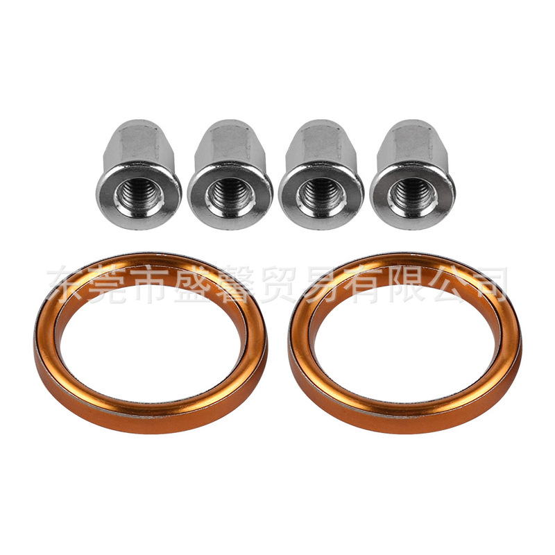 Motorcycle Accessories Exhaust Gasket Washer Chrome M6 Cover Type Nut Exhaust Pipe Washer Set