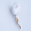 Fashionable white plastic brooch, European style, suitable for import, Amazon