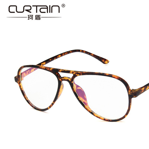 New Trend Retro Double Bridge Eyeglass Frame 2431 Personality Versatile Super Lightweight Eyeglass Frame with Fashionable Flat-Sided Prescription Lenses