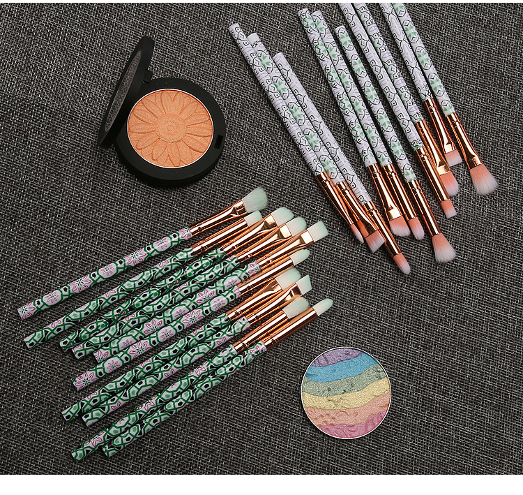 10-Piece Marble Eye Makeup Brush Set