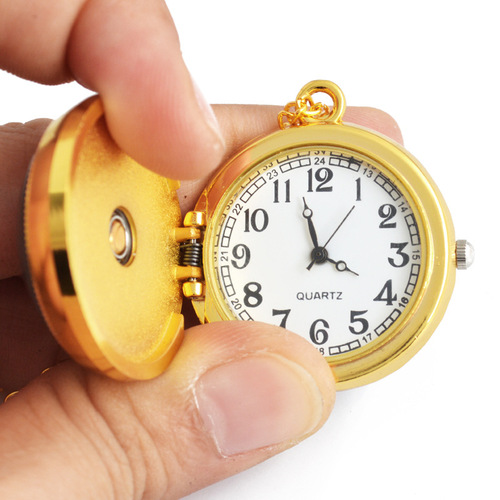 Cartoon anime children student gift rotatable top turntable necklace quartz pocket watch wholesale