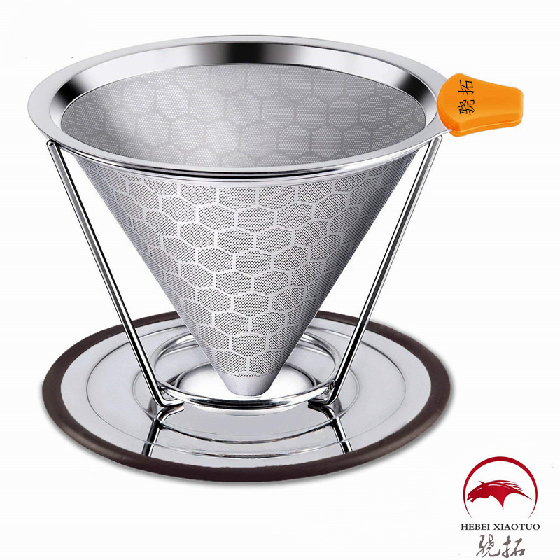 厂家批发 304不锈钢手冲咖啡过滤网 咖啡过滤器 双层咖啡过滤网