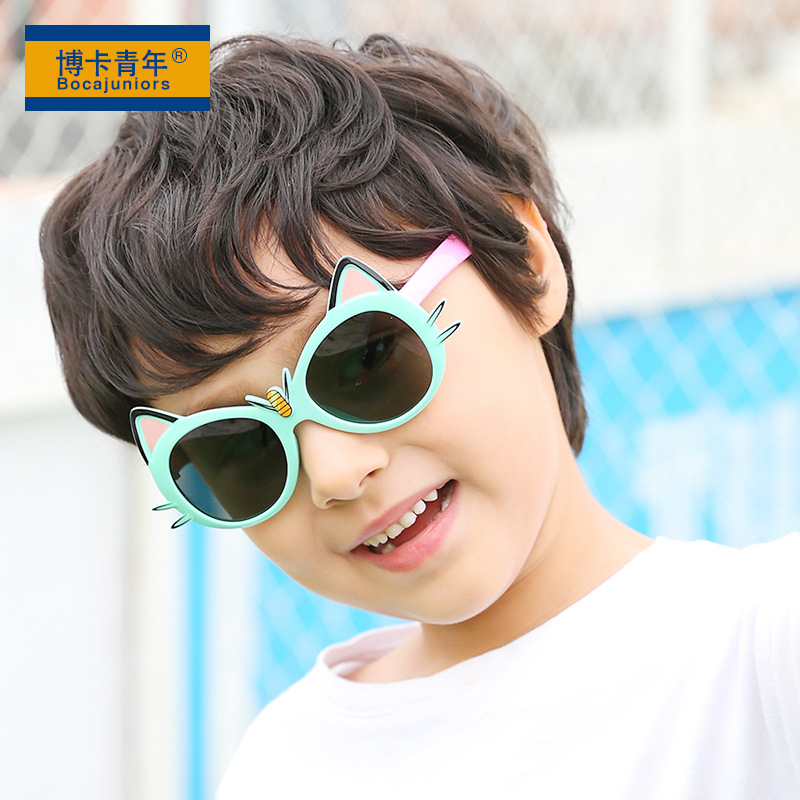 2022 new pattern fashion children modelling Cartoon Sunglasses Polarized girl Same item silica gel Sunglasses 8228