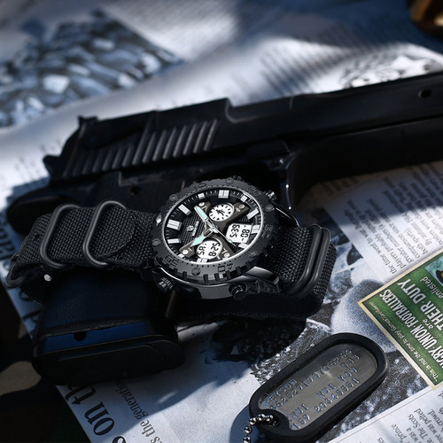 Official Factory Direct Selling New Cross-Border Dual-Core Sport Quartz Watch Waterproof Multi-Function Men's Watch Wholesale