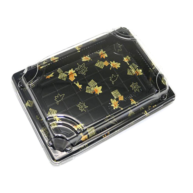 05号寿司盒日本料理外卖打包餐盒一次性塑料食品印花盒生鲜托盘盒