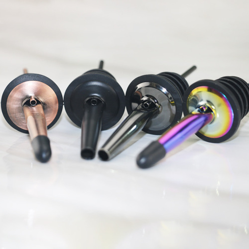 Stainless steel wine pourer, bartending spout, wine pouring oil bottle stopper, bronze-plated flow guide, colorful bartending set, gun black