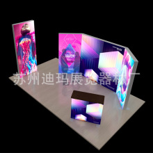 迪玛展示-厂家销售出口铝合金立式无需工具LED背景墙广告灯箱展台