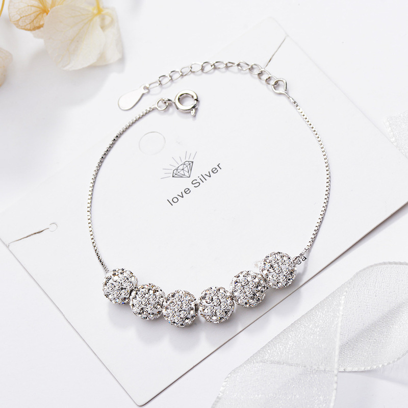Full Diamond Shambhala Diamond Ball Bracelet Women's Korean-style Sweet Romantic Internet Popular Trendy People's Bracelet Bracelet Korean-style/