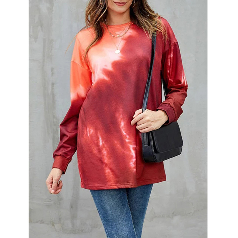 loose round neck long-sleeved printed sweater NSKX10155