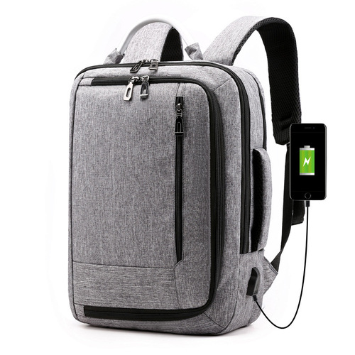 Cross-border casual backpack for men, fashionable computer backpack, USB charging, business bag, student simple school bag