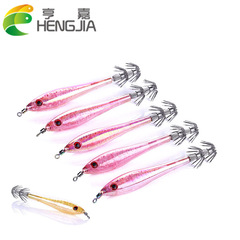 HENGJIA popular 5pcs luminous squid needle 9.5cm6g sea fishing squid hook Luya squid bait