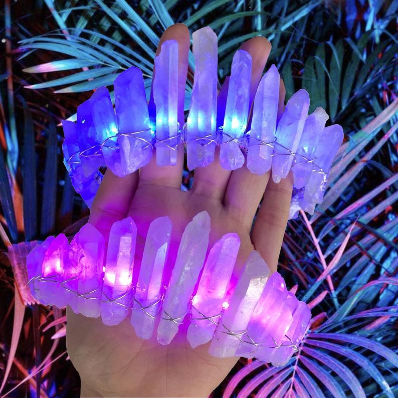 Led Crystal Headband Natural Stone Light-up Hair Accessory_voghion.com