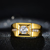 Men's golden one size wedding ring, accessory, 24 carat