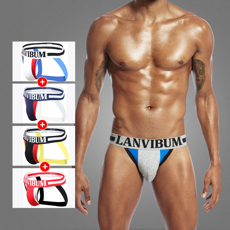 LANVIBUM man Underwear Hit color cotton material Ding pants T-back