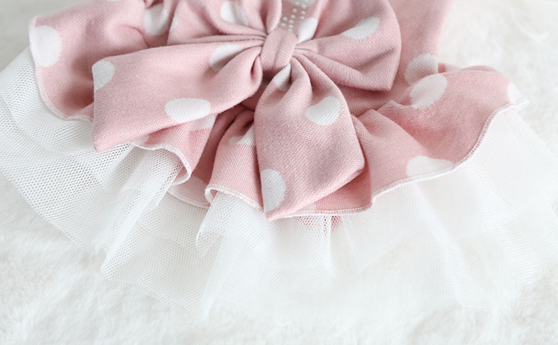 波点烫钻蝴蝶结裙