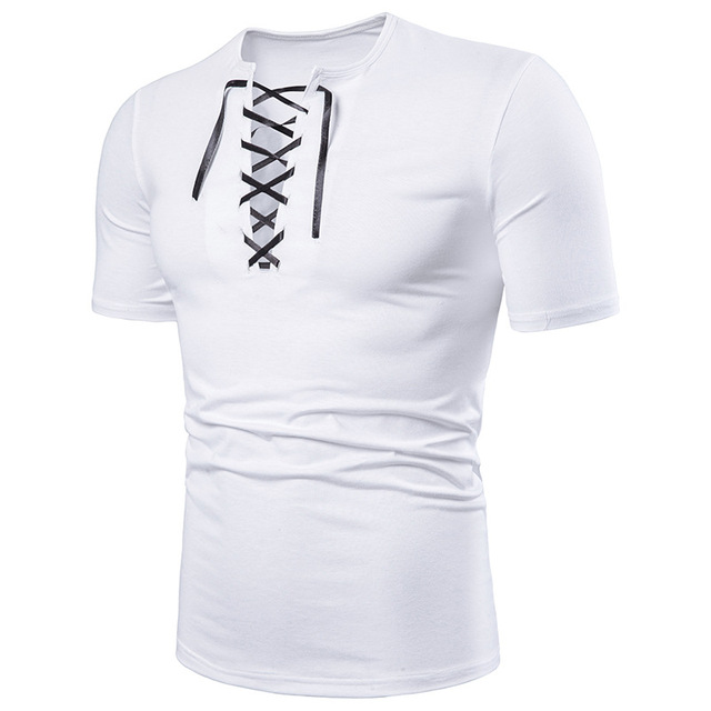Short-sleeved T-shirt Men’s Wear Pure-color Large-body Neckband  