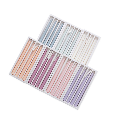 European-style long rod candle romantic wedding Western restaurant hotel candle holder Morandi color system gradient color smokeless aromatherapy candle