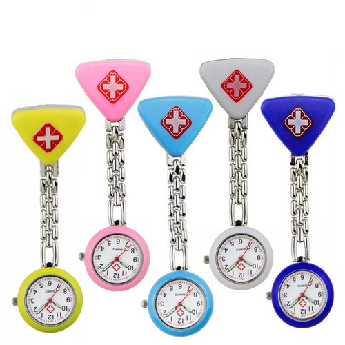 Triangular nurse watch plastic brand nurse watch printed nurse hanging watch cross pocket watch clip doctor nurse watch