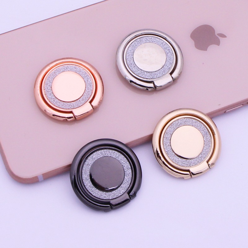新品圆形可折叠亮闪闪亮锌合金手机指环支架 闪光面优雅手机支架