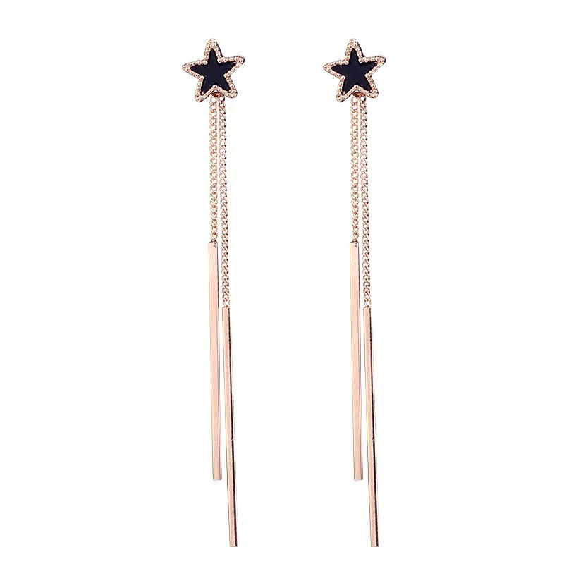 Fashionable long earrings with tassels